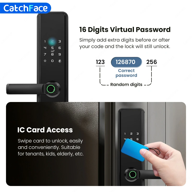 TTLock Smart Fingerprint Door Lock Wifi APP Lock Bluetooth Unlock Security Intelligent Lock Biometric Electronic Gate Lock