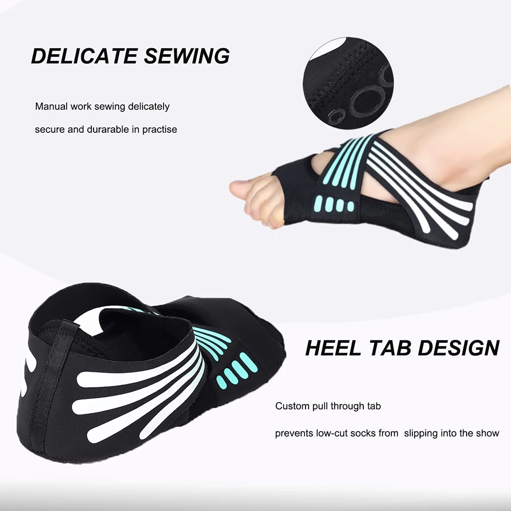 1Pair Professional Non Slip Yoga Socks with Grip, Toeless Anti-Skid Pilates, Barre, Ballet, Bikram Workout Socks Shoes for Women