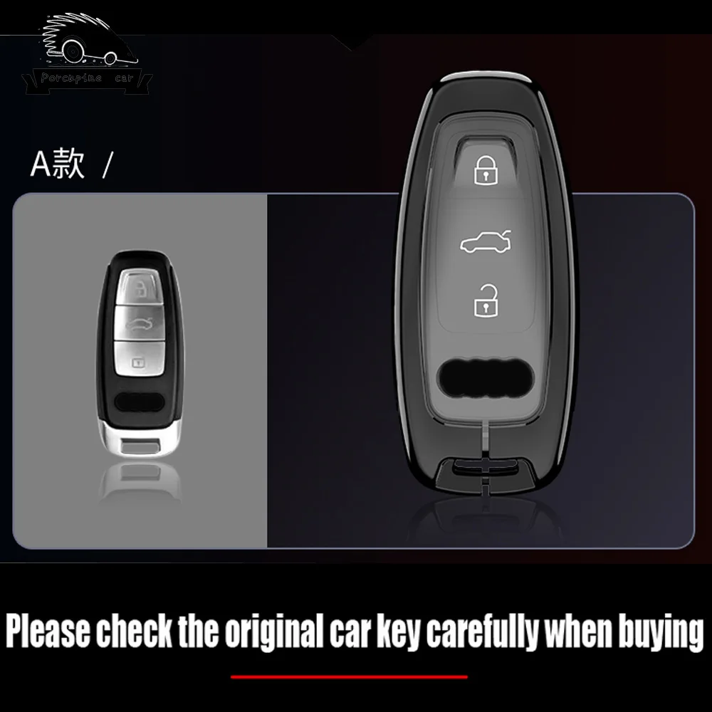 Car Key Case Cover For Audi A3 A4 B9 A6 C8 A7 S7 4K A8 D5 S8 Q7 Q8 SQ8 E-tron 2018 2019 2020 2021 2022 2023 Accessories