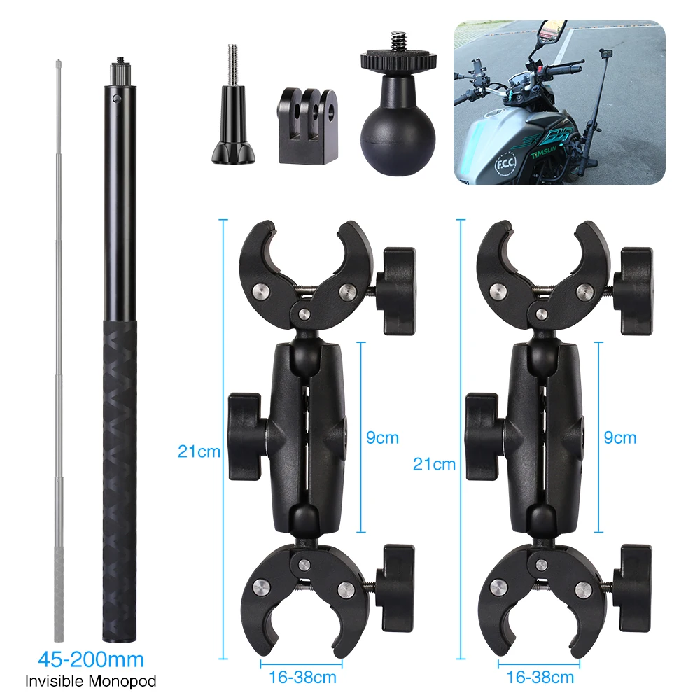 Motorcycle Bike Panoramische Selfie Stick voor insta360 Een X2 X3 Monopod Stuur Beugel voor GoPro Max Hero 11 Accessoires