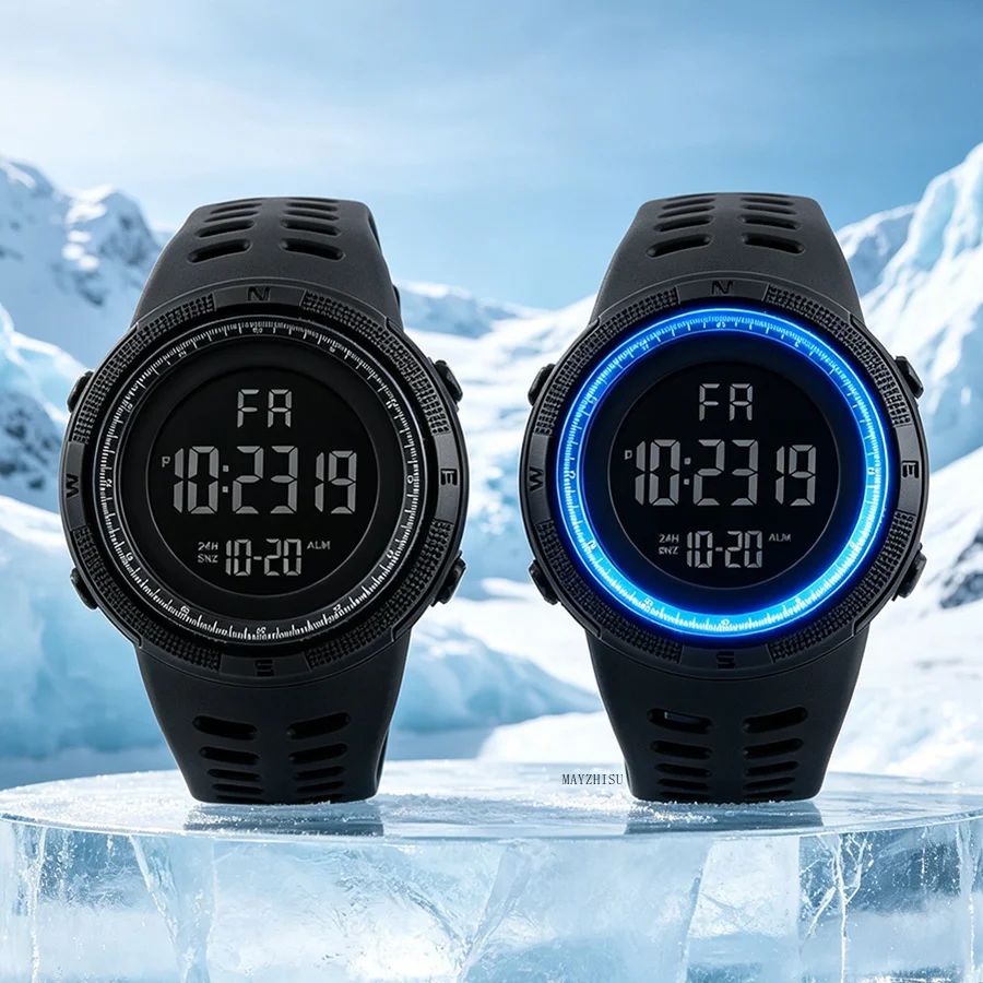 Men's Sports Watches Military Electronic Watch Outdoor Multifunction LED Digital Wristwatch Clock for Man Kids Boy Student Teen