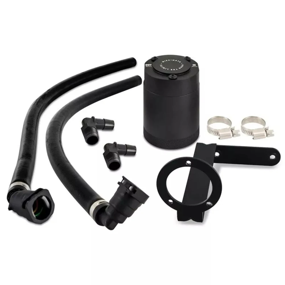 

Oil Catch Can Kit Air Oil Separator Reservoir Tank PCV Side Direct-Fit Catch Can With Hoses Brackets Kit With F-150 2017-2023