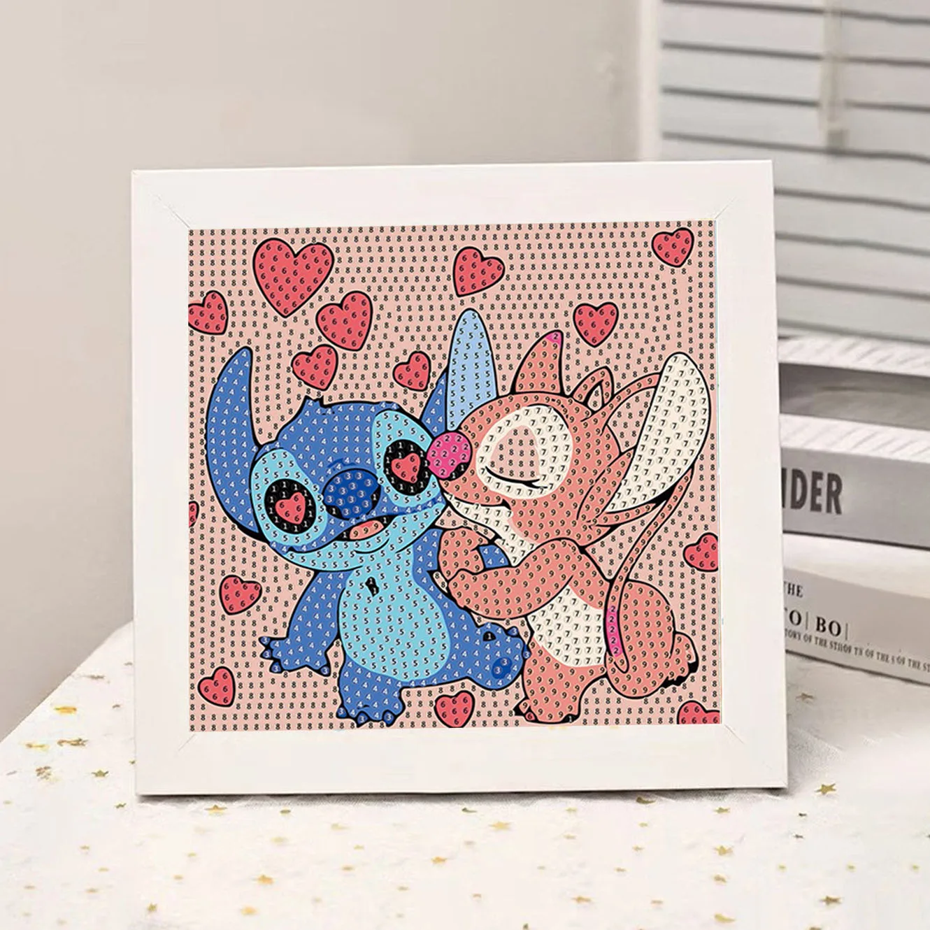 

Disney Cute Cartoon Couple Stitch&Angel Crystal Diamond Decorative Painting 5D DIY Cross Embroidery Kit Best Birthday Gift