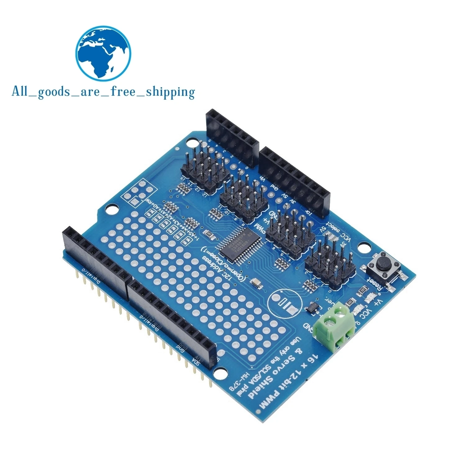 TZT Motor/pasapero/Servo/Protección de robot para Arduino I2C v2 Kit con controlador PWM TOP