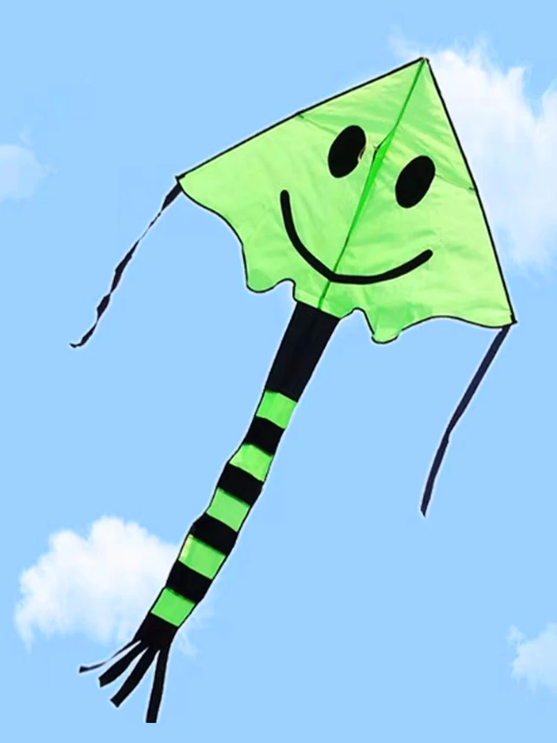 Grande rosto sorridente pipas voando crianças pipas carretel brinquedos ao ar livre ripstop tecido de náilon asa de pipa linha enrolamento jouer fácil barra de pipa