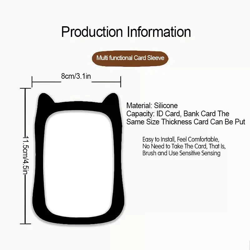 Ear Photocard Holders Cute Photo Frame Student Campus Meal Card Cover Backbag Pendant Ornament Keychain ID Card Holder Cat