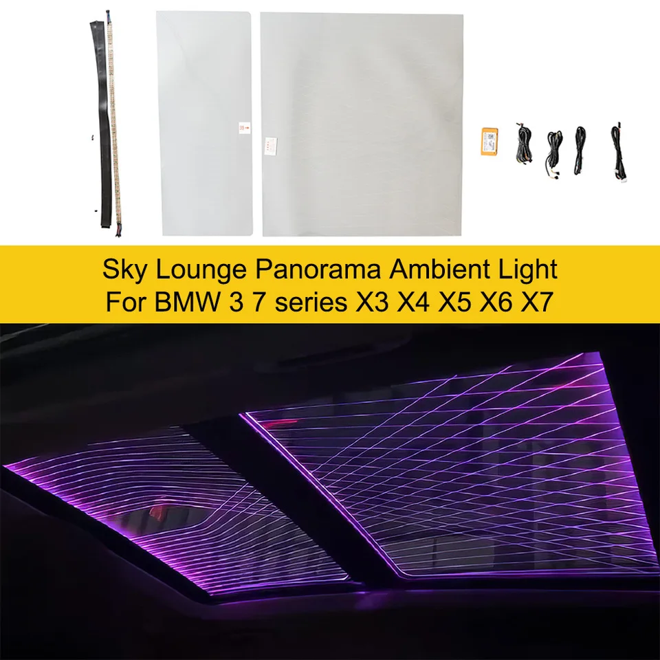 Sky Lounge Panoramic Ambient Light For BMW 3/7 Series X3-X7 G20/G12/G01/G05/G06 Starry Sky High-Transparency Tempered Glass