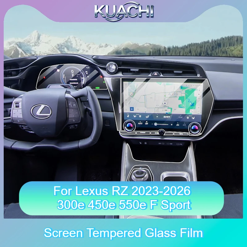 

For Lexus RZ 300e 450e 550e F Sport 2023-2026 Screen 7"+14" Tempered Glass Film Protector Anti-Scratch Anti-fingerprints Clear