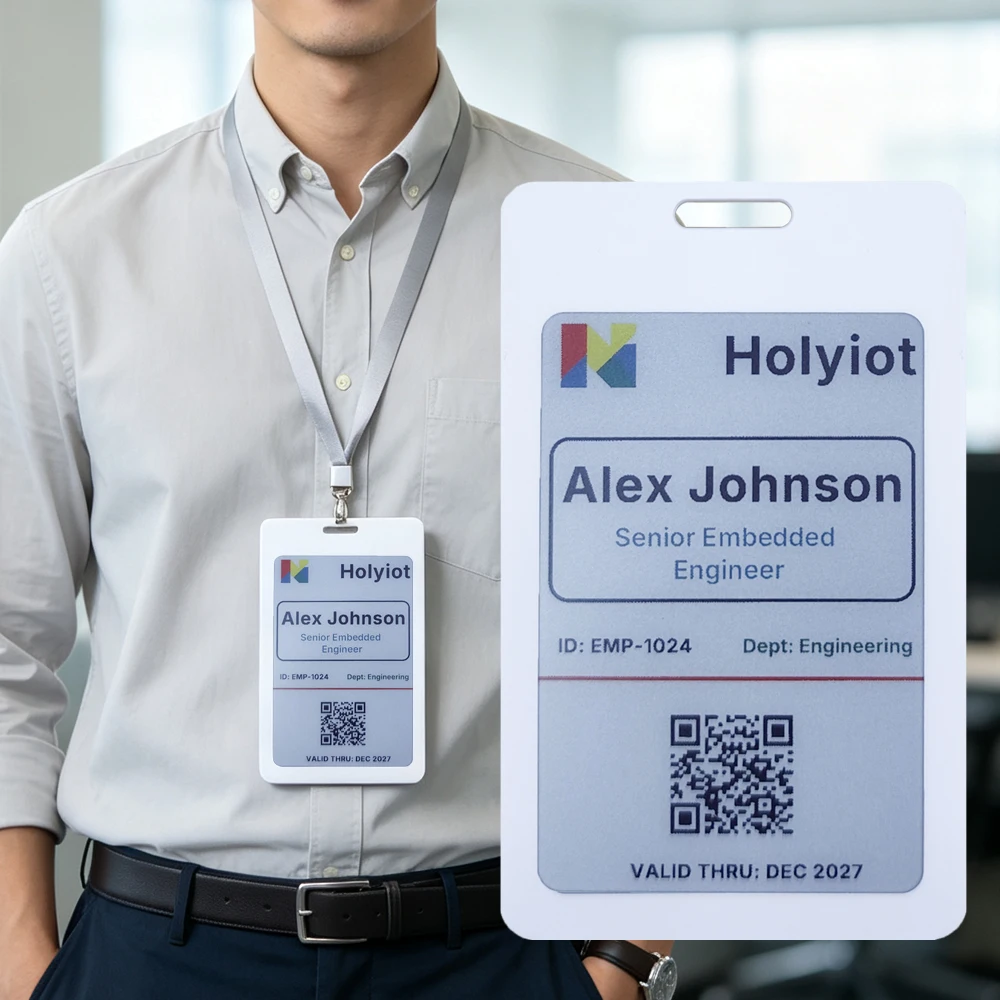 3.7'' 6-Color E-ink Employee ID Badge Wireless Charging E-Paper Screen App Editing Reusable Electronic Name Tag for Office
