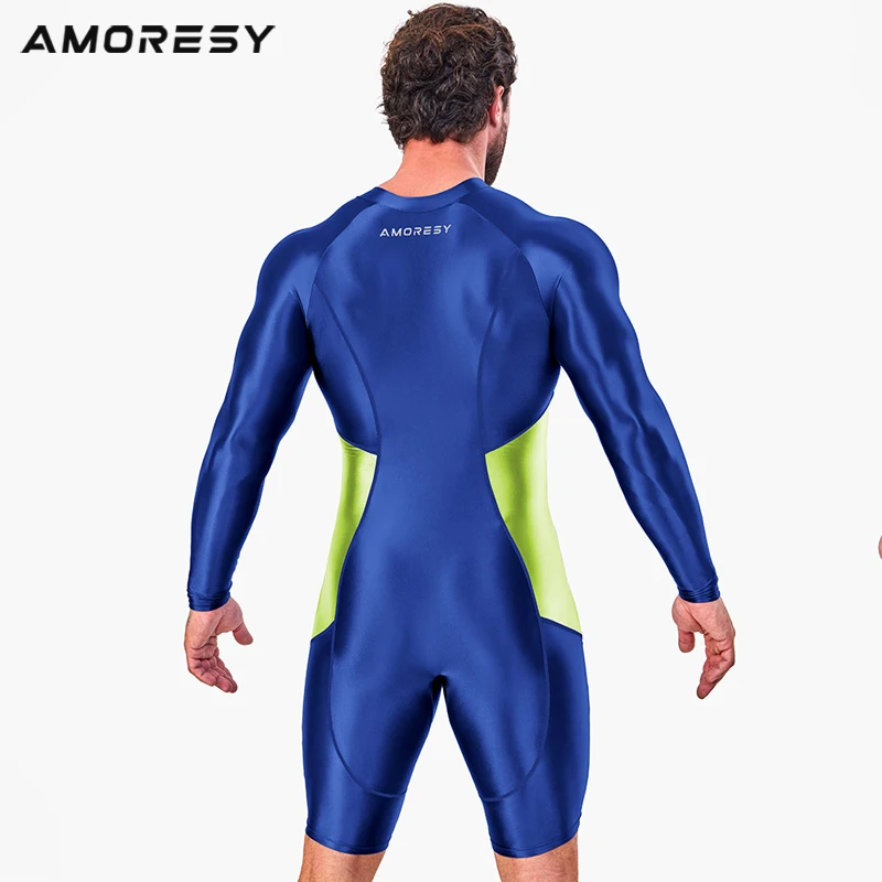 Japanese Swimsuit Man Sexy Satin Shiny Glossy Body Suit Cycling Smooth Tight Running Sports Fitness jumpsuits Swimming Pants