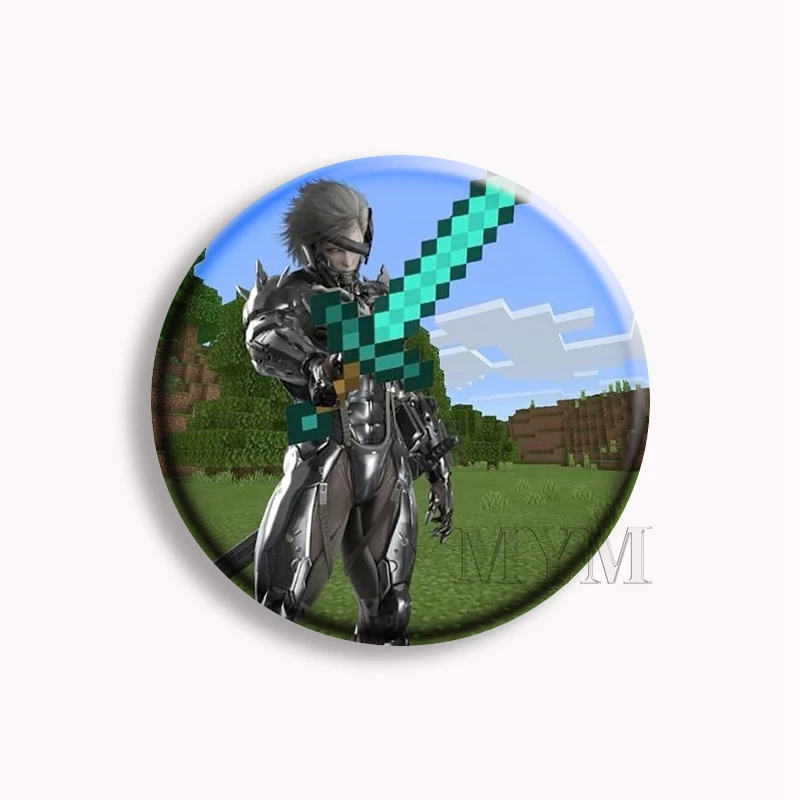 Metal Gear Solid V Coquette Pink Bow Raiden Venom Solid Snake Button Pin Game Funny Meme Brooch Badge Bag Decor Gamer Gifts