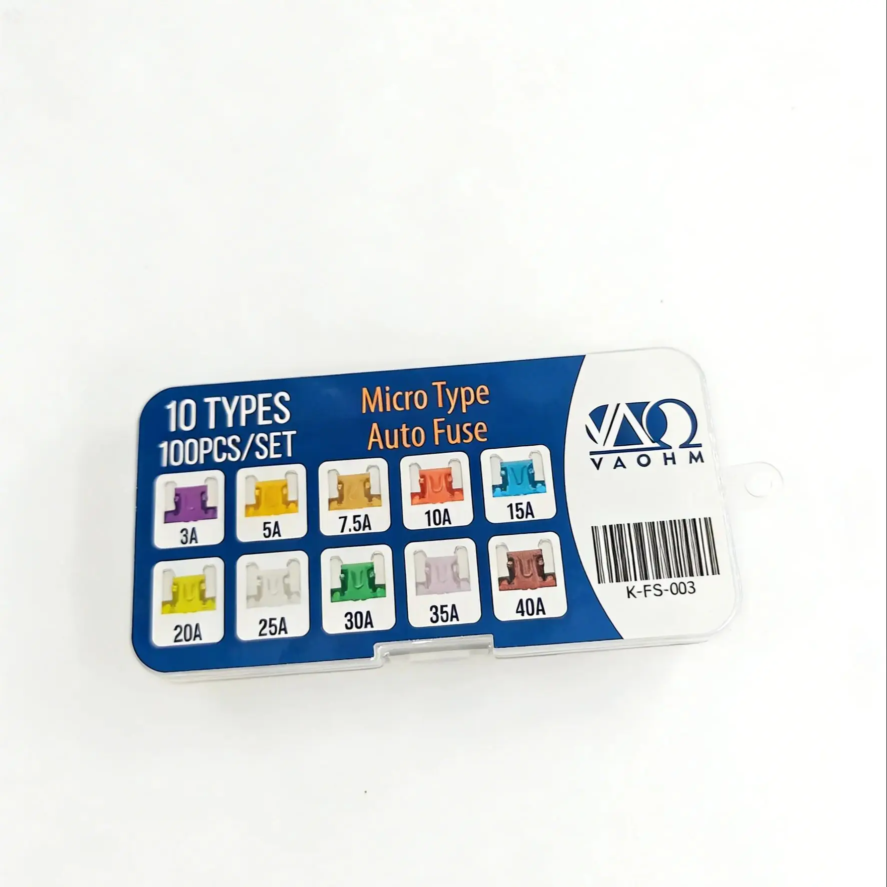 10Types 100PCS Auto Blade Type Micro Car Overcurrent protector 3A 5A 7.5A 10A 15A 20A 25A 30A 35A 40A