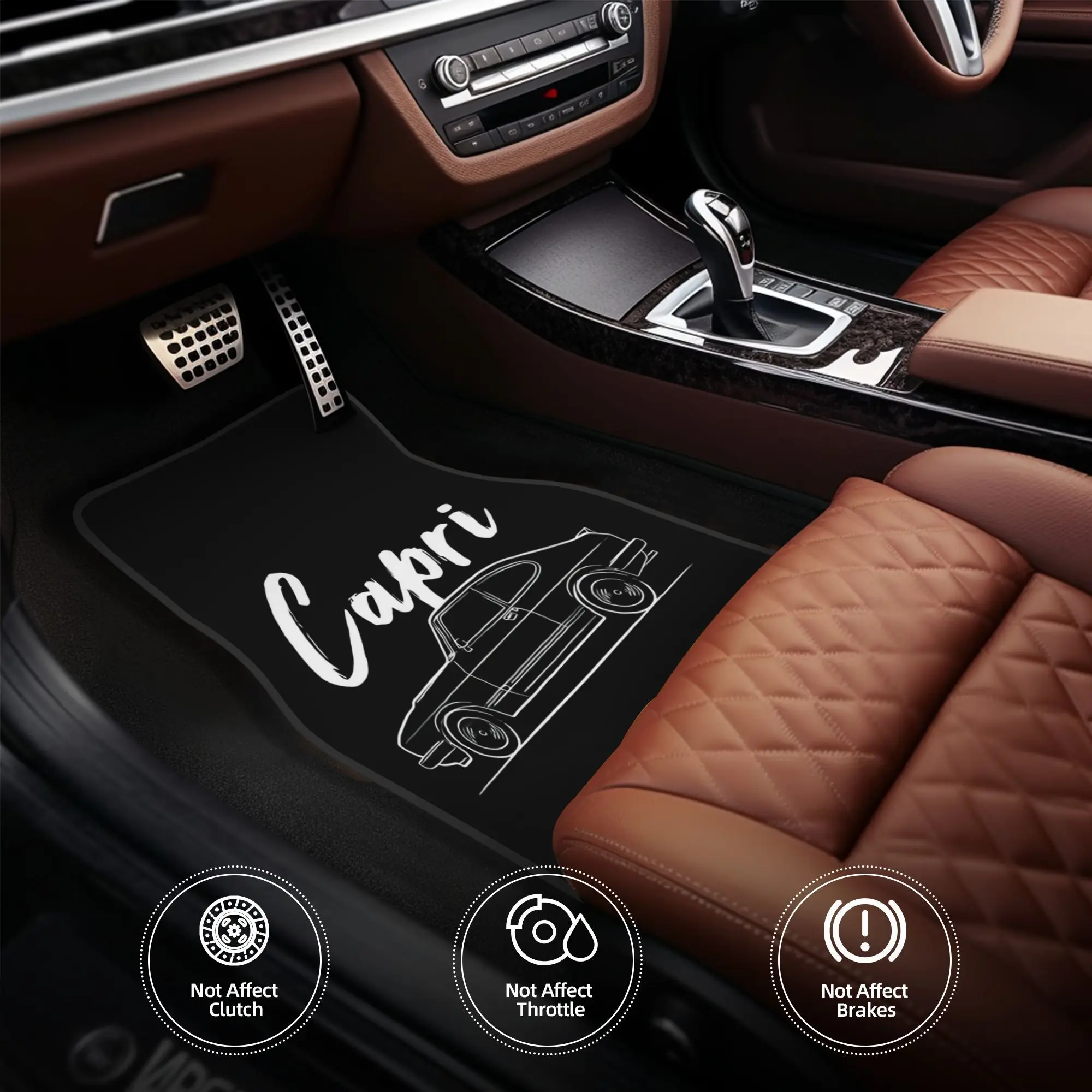 4pcs Classic Legend Capri MK3 Racing Car Floor Mats,Durable Polyester Fiber,Fit For Cars,Ideal Gift, Vehicle Interior Mats, Play