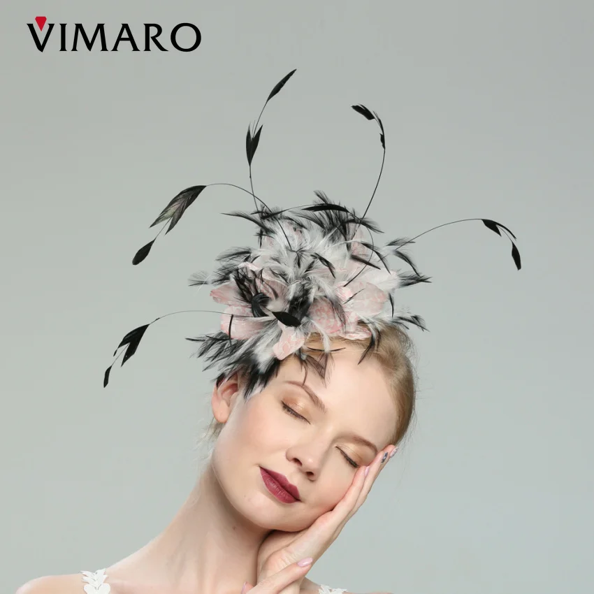 VIMARO Pink Fascinator Hats for Women Wedding and Church Fascinators for Women Elegant Hair Accessories