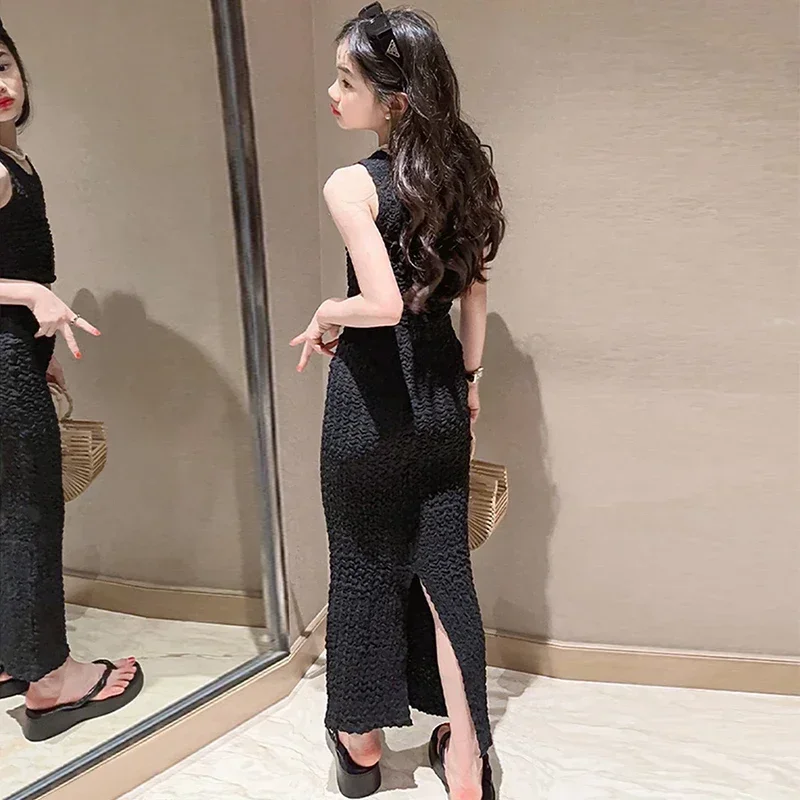 الصيف المراهقات مجموعة ملابس 2023 موضة جديدة الأميرة بلايز + تنورة طويلة ضئيلة 2 قطعة ملابس الاطفال الدعاوى 5 6 8 10 12 14 سنة