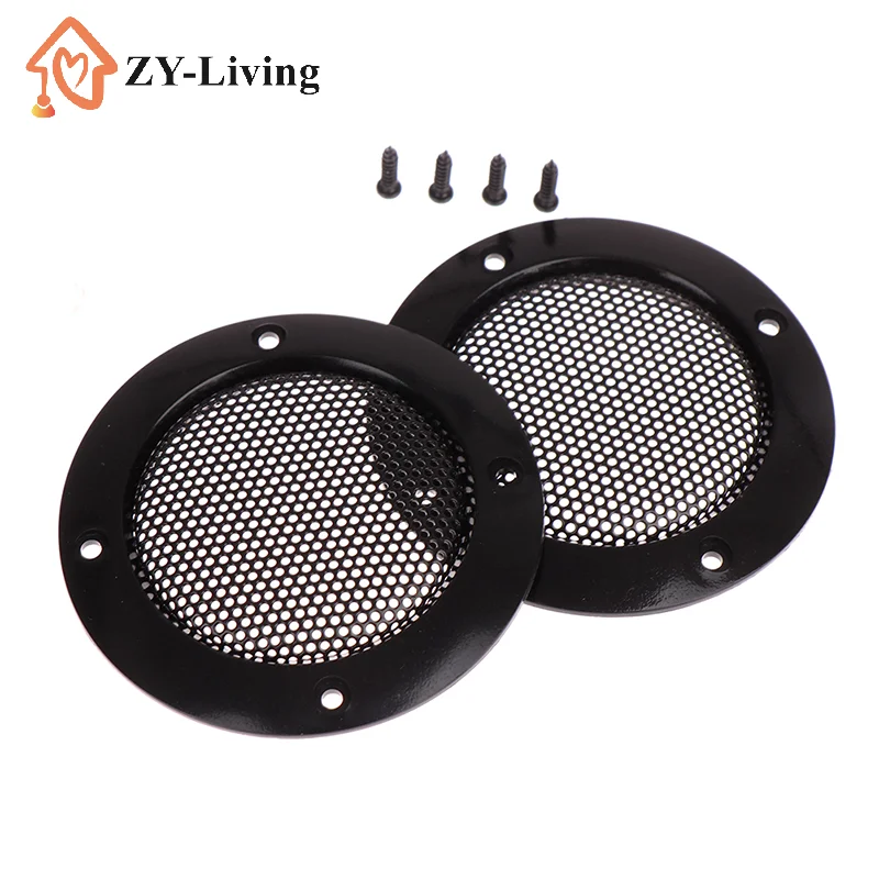 2Pcs Round Audio Speakers Protective Cover 2 Inch Protective Mesh Net Grilles Speaker Circle Speaker Accessories
