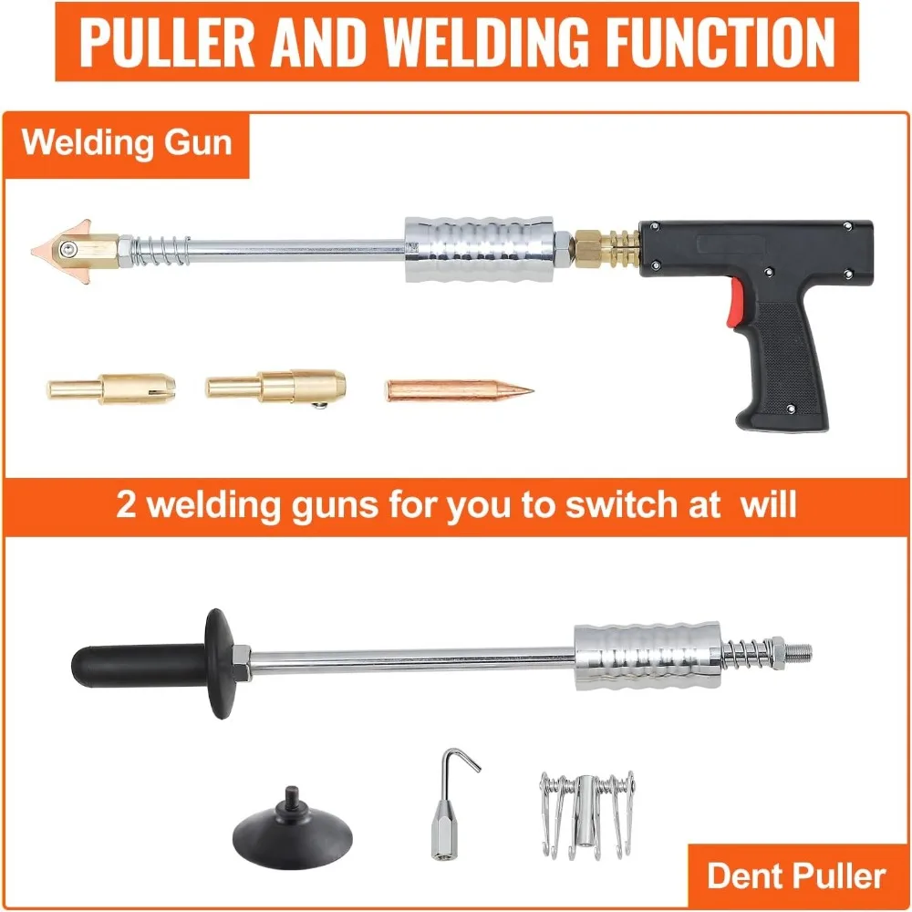 طقم إصلاح دنت لحام البقعة الاحترافي 110 فولت ومطرقة الشريحة لإزالة دنت السيارات