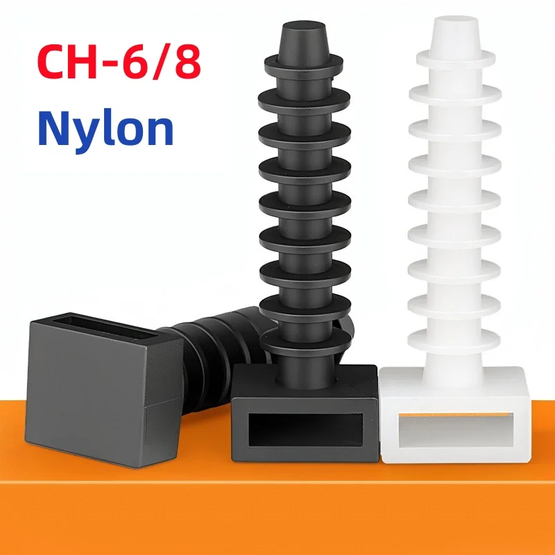 CH-6/8 Nylon Cable Tie Holder Zip Tie Mount Push-In Rivet Type Inserting Fixed Seat Hose Support Plastic Electric Wire Holder