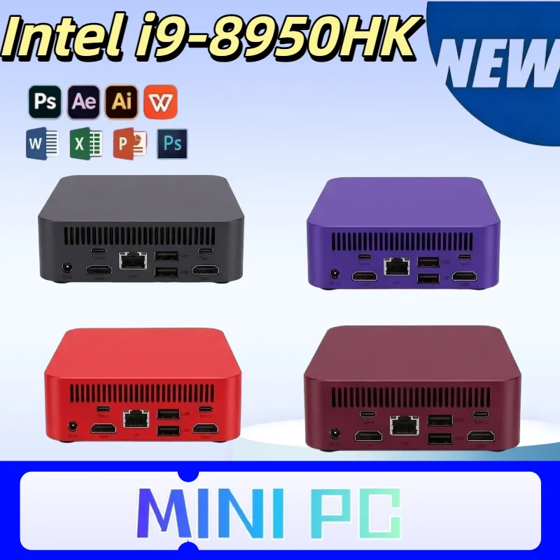 New MINI PC  Pro Core i9 8950HK 16GB RAM 1TB 2TB SSD WIFI 6 BT5.2 4K HD Mini Gaming Office Study Pc