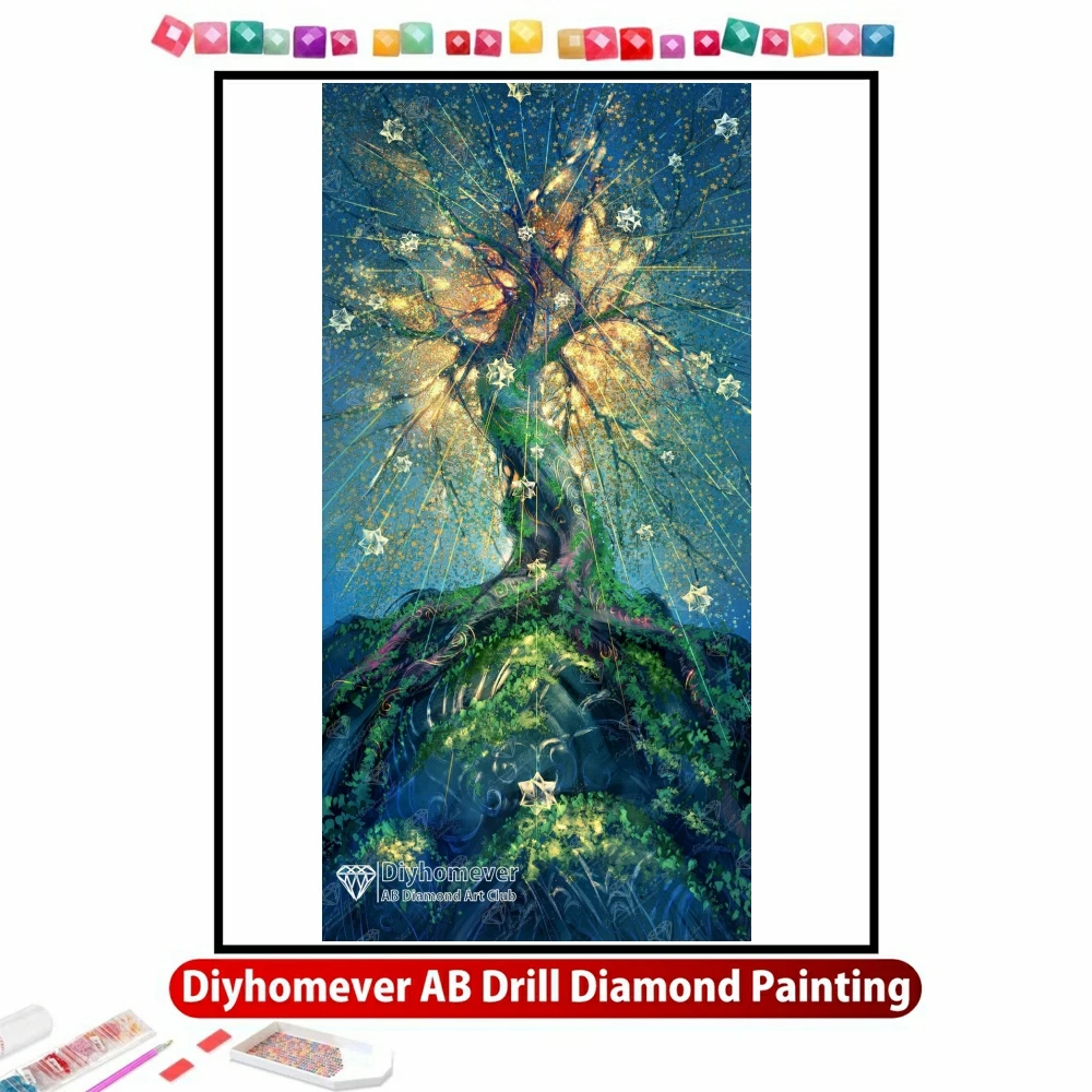 

Wishing Tree 5D DIY AB Diamond Painting Embroidery Fantasy Landscape Art Cross Stitch Mosaic Pictures Handmade Home Decor Gift