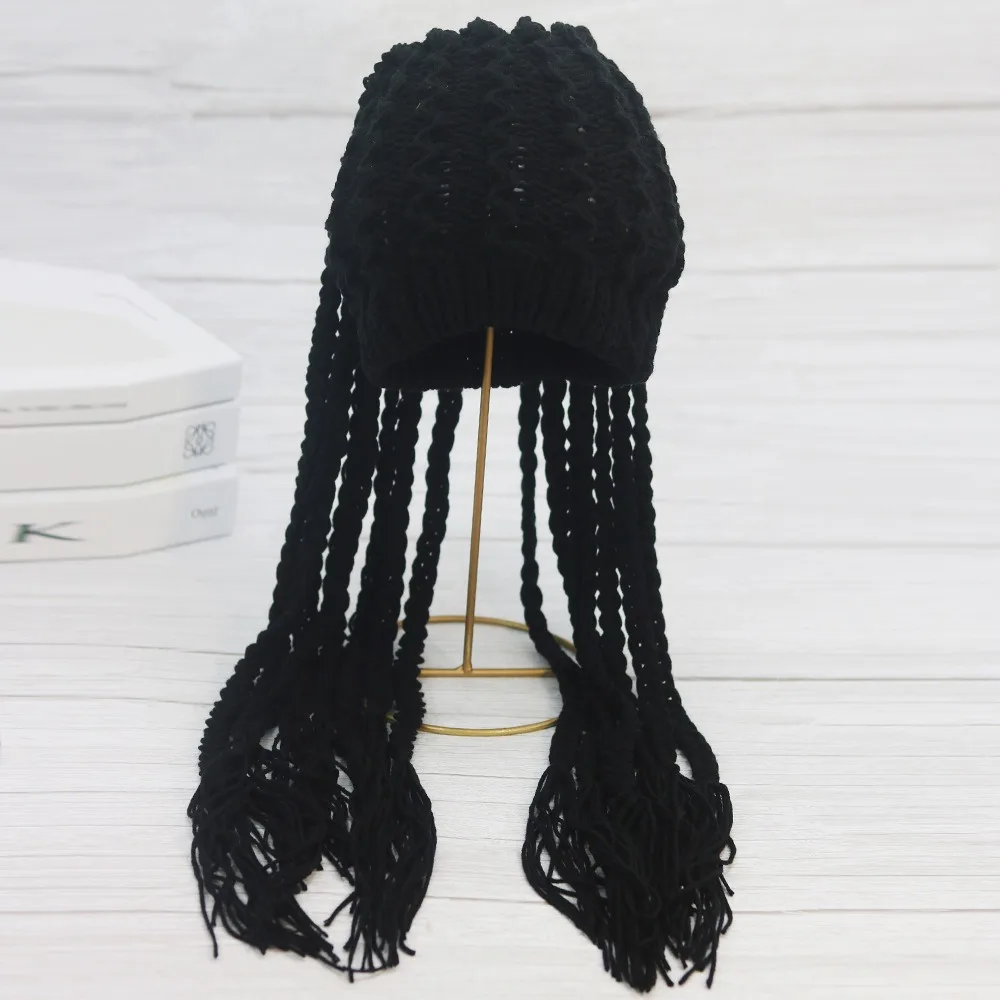 Unisex Wig Braids Hat Hip Hop Hats Knit Men Jamaica Bob Marley Rasta Beanie Winter Dreadlocks Reggae Caribbean Fancy Dress Hat
