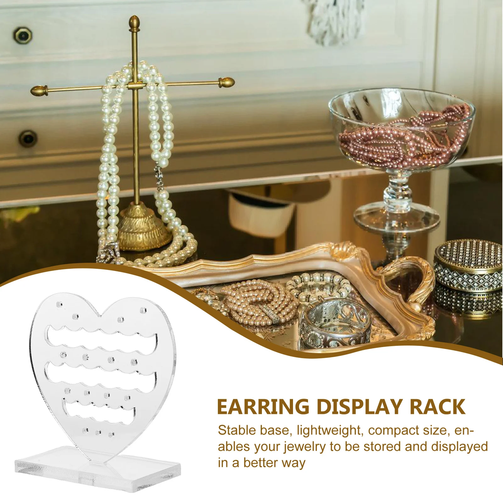 

2 Pcs Storage Rack Earring Display Stand Studs Acrylic Earrings Organiser Retail Jewelry