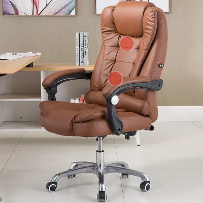 

Modern Office Furniture Brown PU Adjustable Ergonomic Swivel Chair Computer Leather Office Chair With Footrest