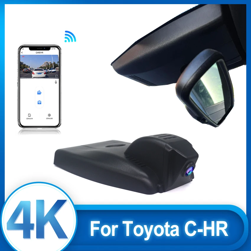 

Передняя и задняя камера 4K DVR с Wi-Fi для Toyota C-HR CHR AX10 AX50 2017 2018 2019 2020 2021 2022 2023 Plug and Play DashCam