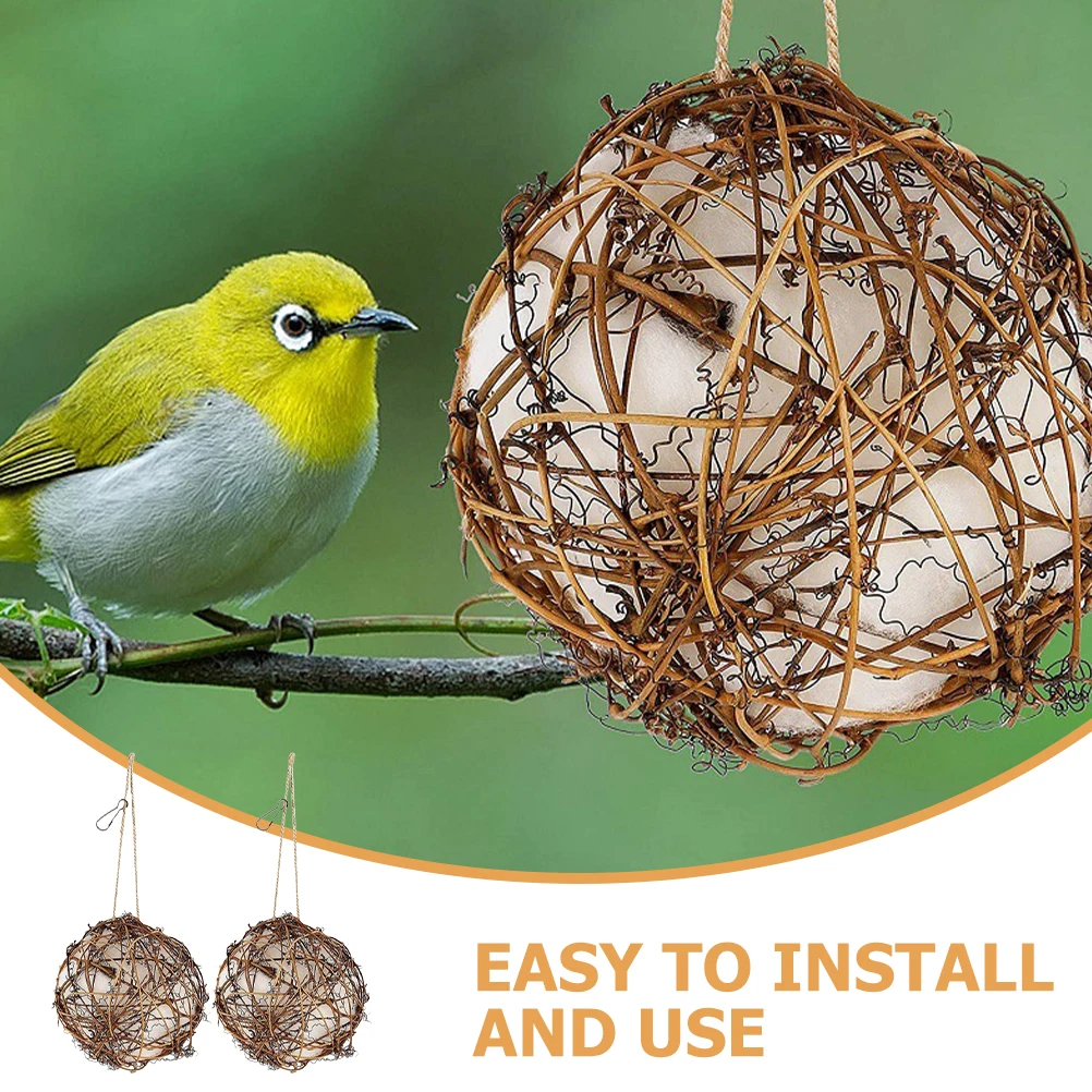 

4pcs Hummingbird Nest Cedar Houses Outdoor Nesting Outdoor Bird Feeder Decorative Bird Garden Accessory Small Nest Material