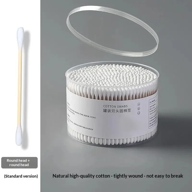 500Pcs Premium Cotton Boxed Cosmetic Cotton Double Head Cotton Swab Ear Remover Women Makeup Cotton Buds Household Ear Cleaning