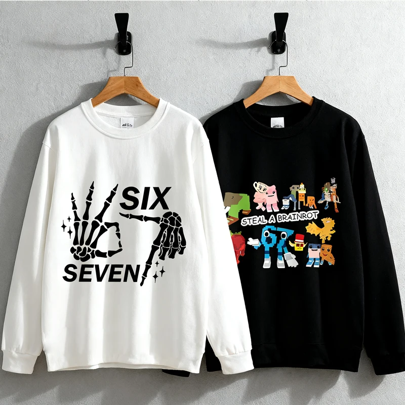 

67 Adult Long Sleeves Steal A Brainrot Woman Man T Shirt Fashion Tees Six Seven Funny Pullover Comfortable Tops Autumn Clothing