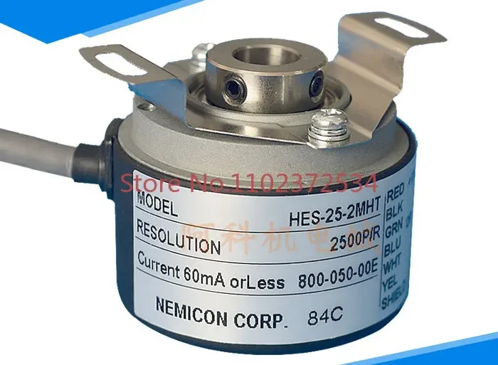 

Original NEMICON internally sealed incremental 2500 wire hollow shaft photoelectric rotary encoder HES-25-2MHT