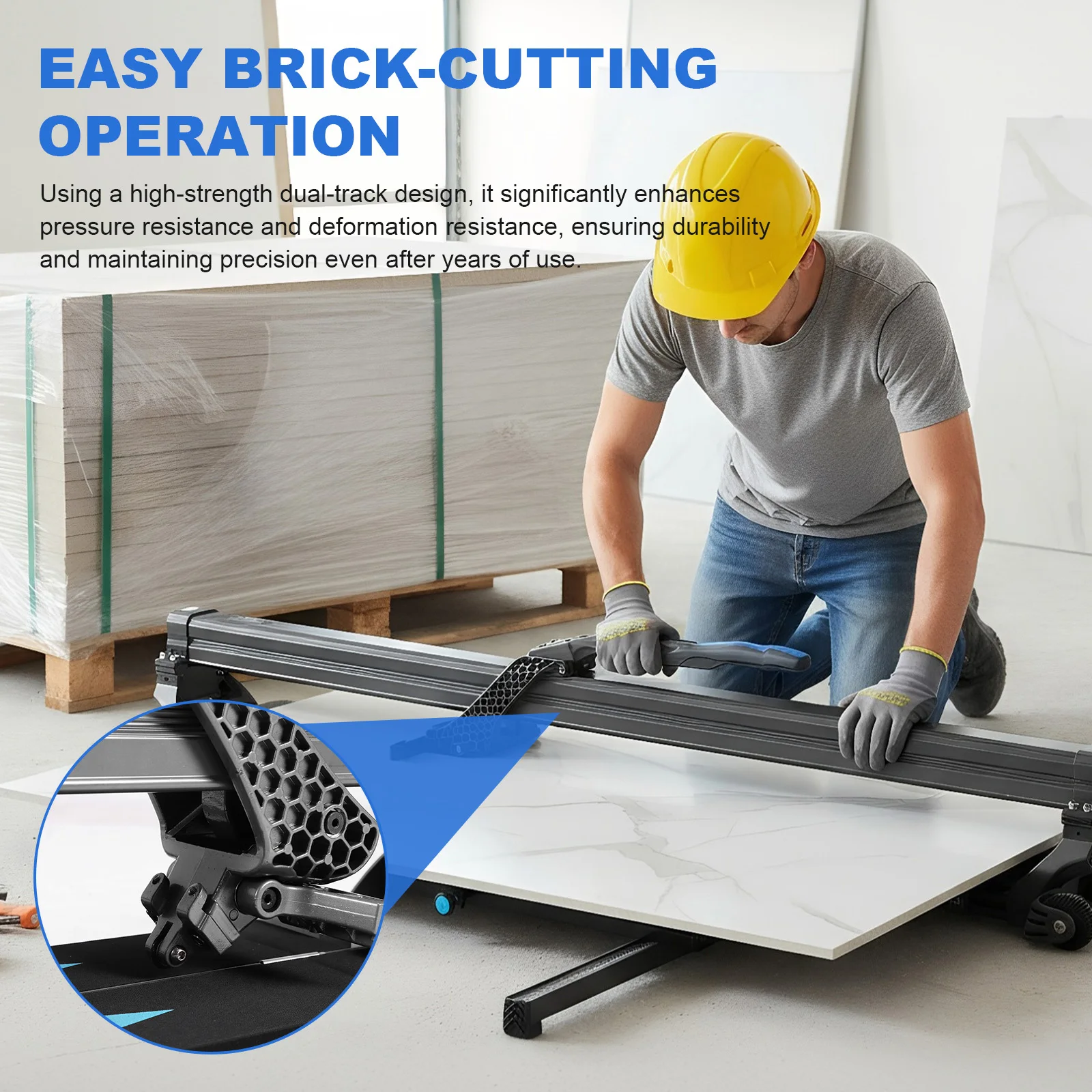 

Aluminum Cutting Guide Porcelain Tile Cutter With Wheels and Handle Large Format Ceramic Tile Cutting Tool for Precision Cutting