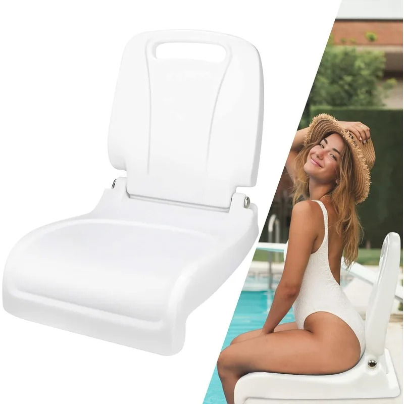 

Foldable Pool Chairs,Poolside Chair for Edge of Pool,Portable Outdoor Mini Flip Seat with Backrest