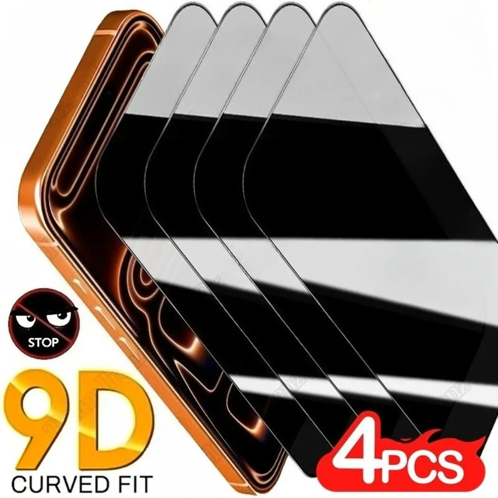 

4Pcs Anti Spy Screen Protector for iPhone 17 16 15 14 Pro Max Air 15 16 Plus 13 11 12 Pro XR XS Max 9H Hardness Tempered Glass