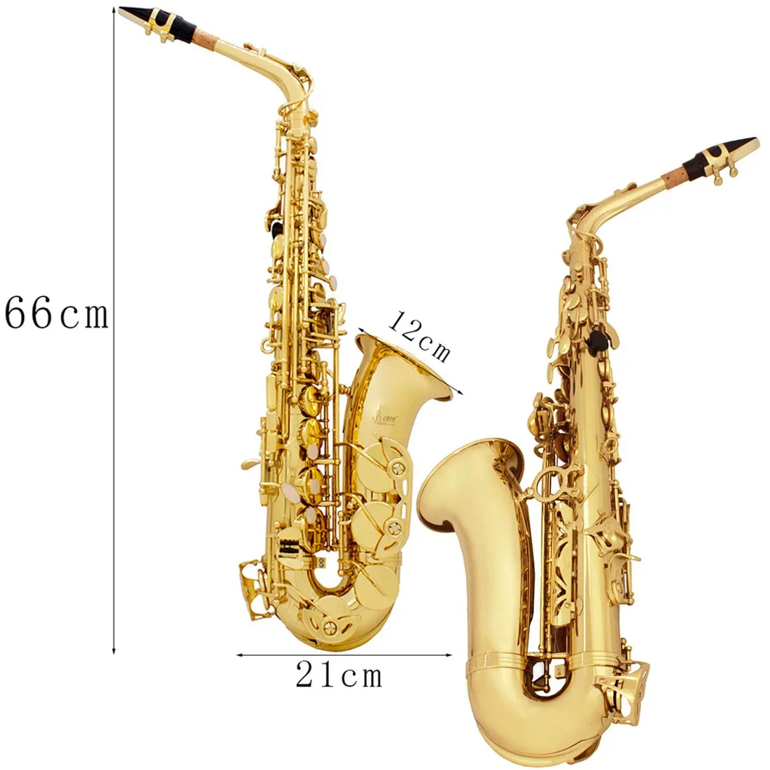 Alto Saxophone Eb E Flat Brass Lacquered Gold Blue Sax With Case Gloves Cleaning Cloth Woodwind Musical Instrument Accessories