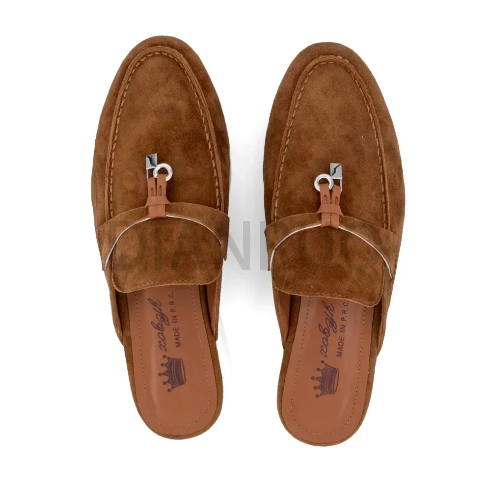 2024  Man Summer Wrap Toe Slippers Casual Loafers Flat Slippers Women Round Toe Shoes Luxury Brand Designer Slippers