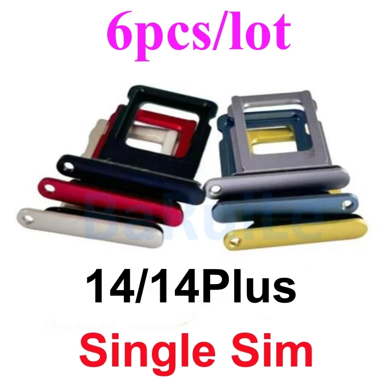 BaRuiLe 6pcs Single Sim Tray Holder for iPhone 16 15 12 13 11 Pro Max  14 Plus 8 Plus X XR XS Sim Card Fix Parts