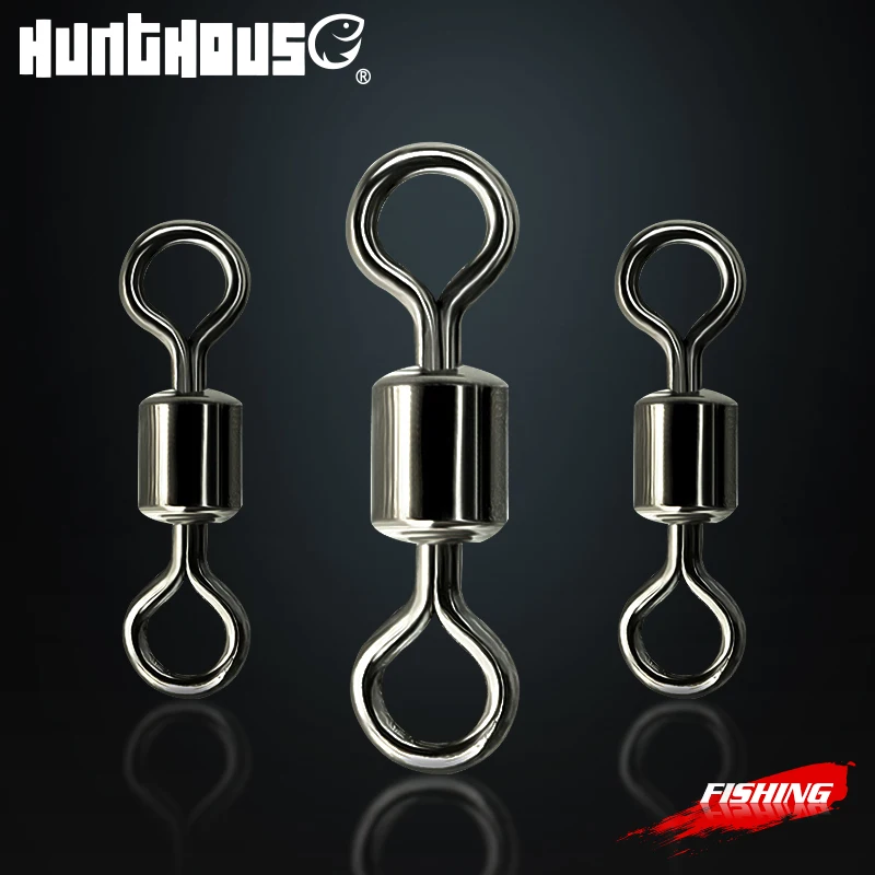 Hunthouse Ring LB Köderverbinder 30 Stk./Beutel Verbinder Edelstahl Kugellager Snap Angelwirbel Rollkugeln LW312