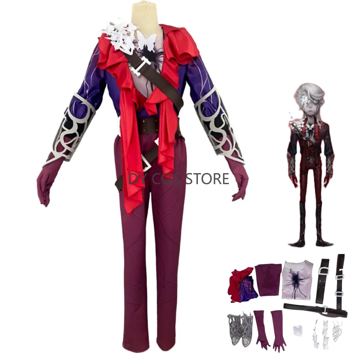 

Игра Identity V Naib Subedar Mercenary Косплей Костюм Человек в Красной Человеке в Рубашке Униформа Мужчина Женщина Костюм для Хэллоуина