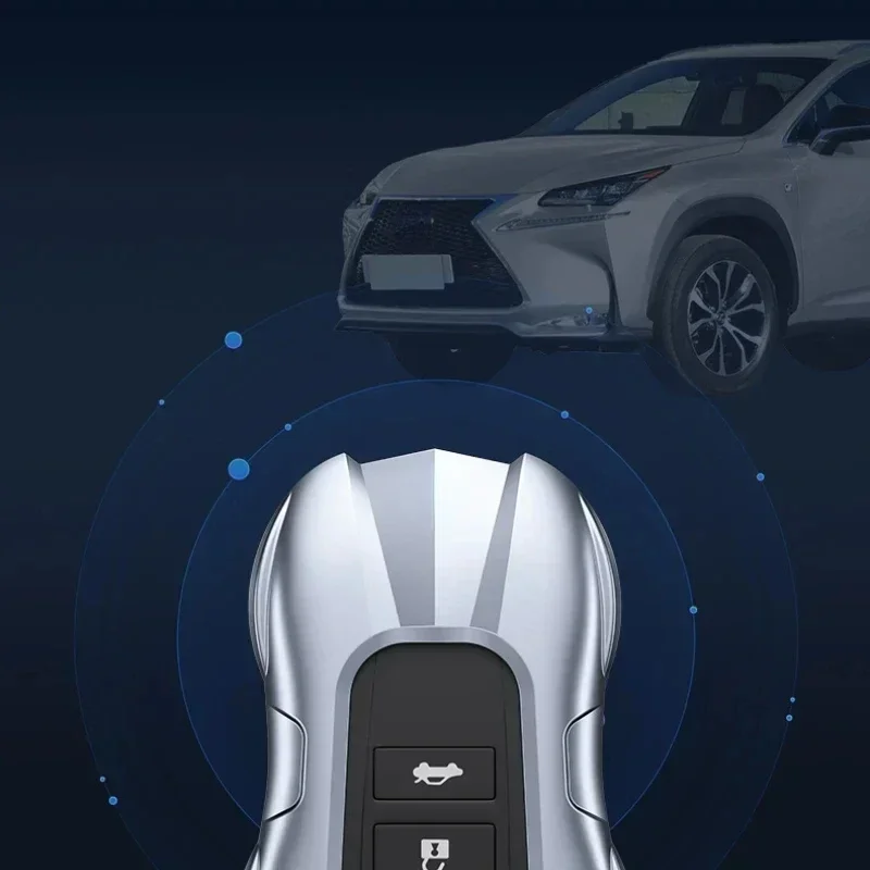 For Lexus Rx450 ES200 RX300 NX200 UX260 Zinc Alloy Temperament Silver Car Key Case Keyless Cover Key Shell Car Accessories