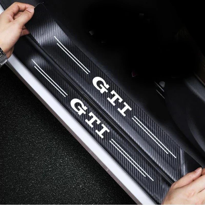 Car Threshold Tape Door Sill Sticker for VW GTI Badge Golf 3 4 5 6 7 8 MK3 MK4 MK5 MK7 MK8 Rline GTE Trunk Bumper Scratch Strips