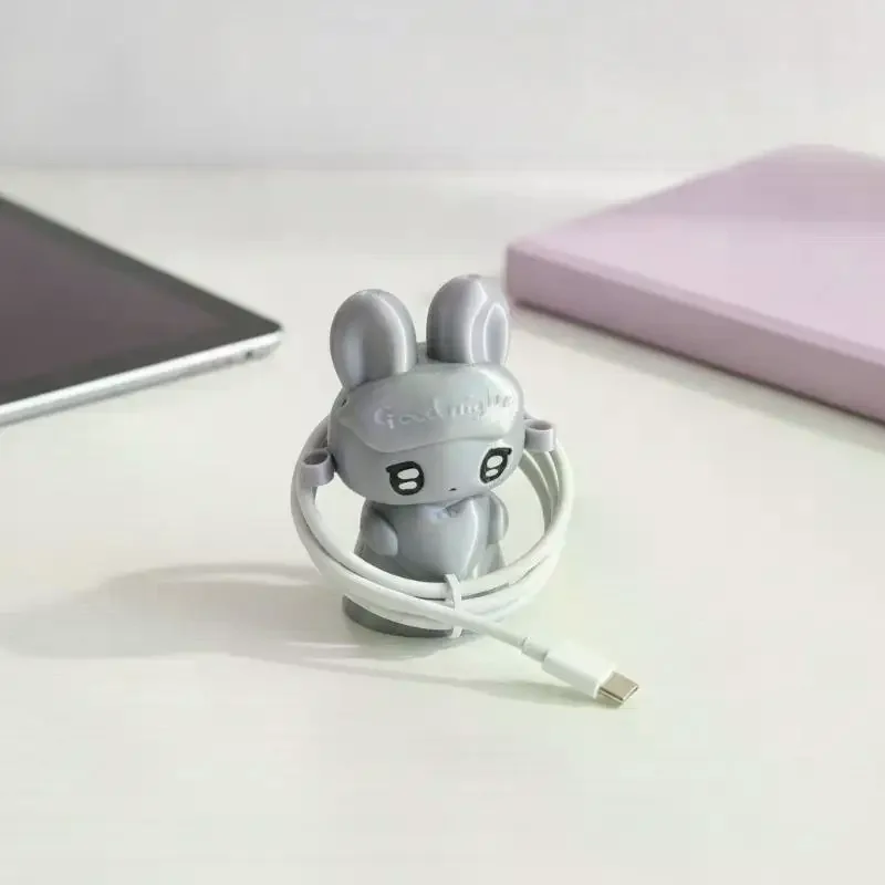 Earphone Decoration Accessories Rabbit 3D Printing Pendant Storage Bag Data Cable Organizer