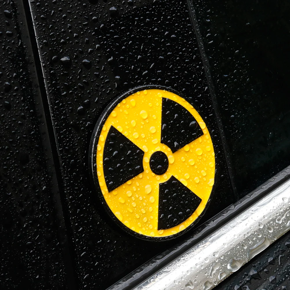 3D Metal Nuclear Radiation Biohazard Warning Car Emblema Tronco Adesivo Per Finestre Divertimento Sticker Auto Styling Accessori