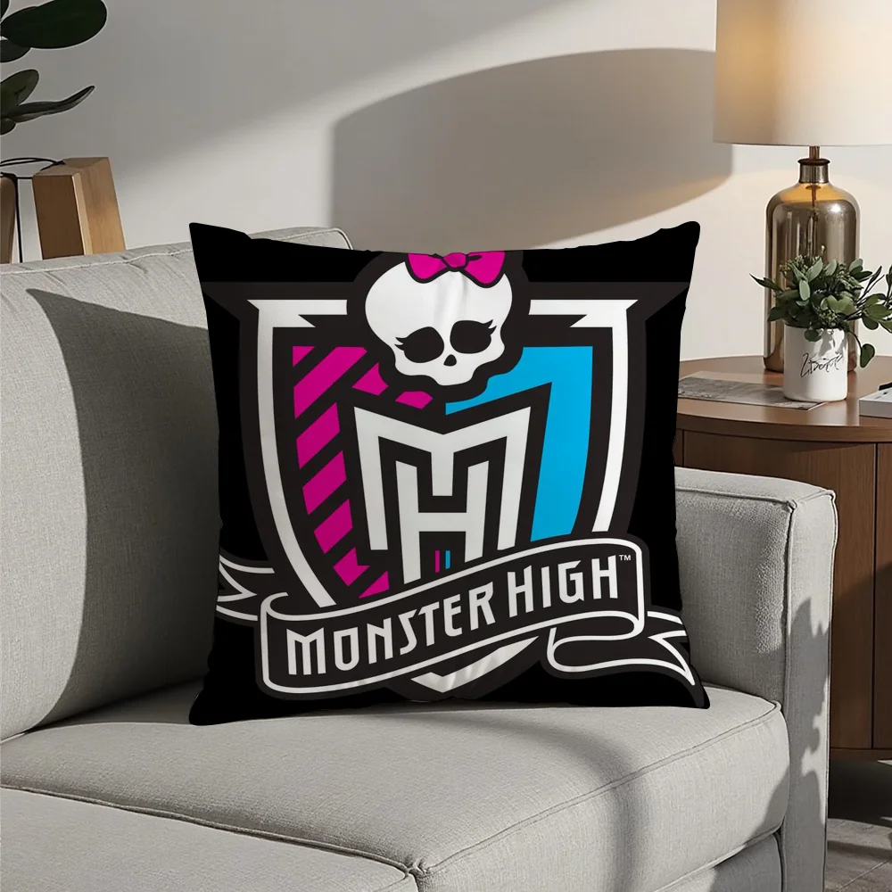 

M-Monster H-High Logo Pillow Case Plush Fabric Soft Pillowcase Double Sided Print Cushion Cover Household Gifts