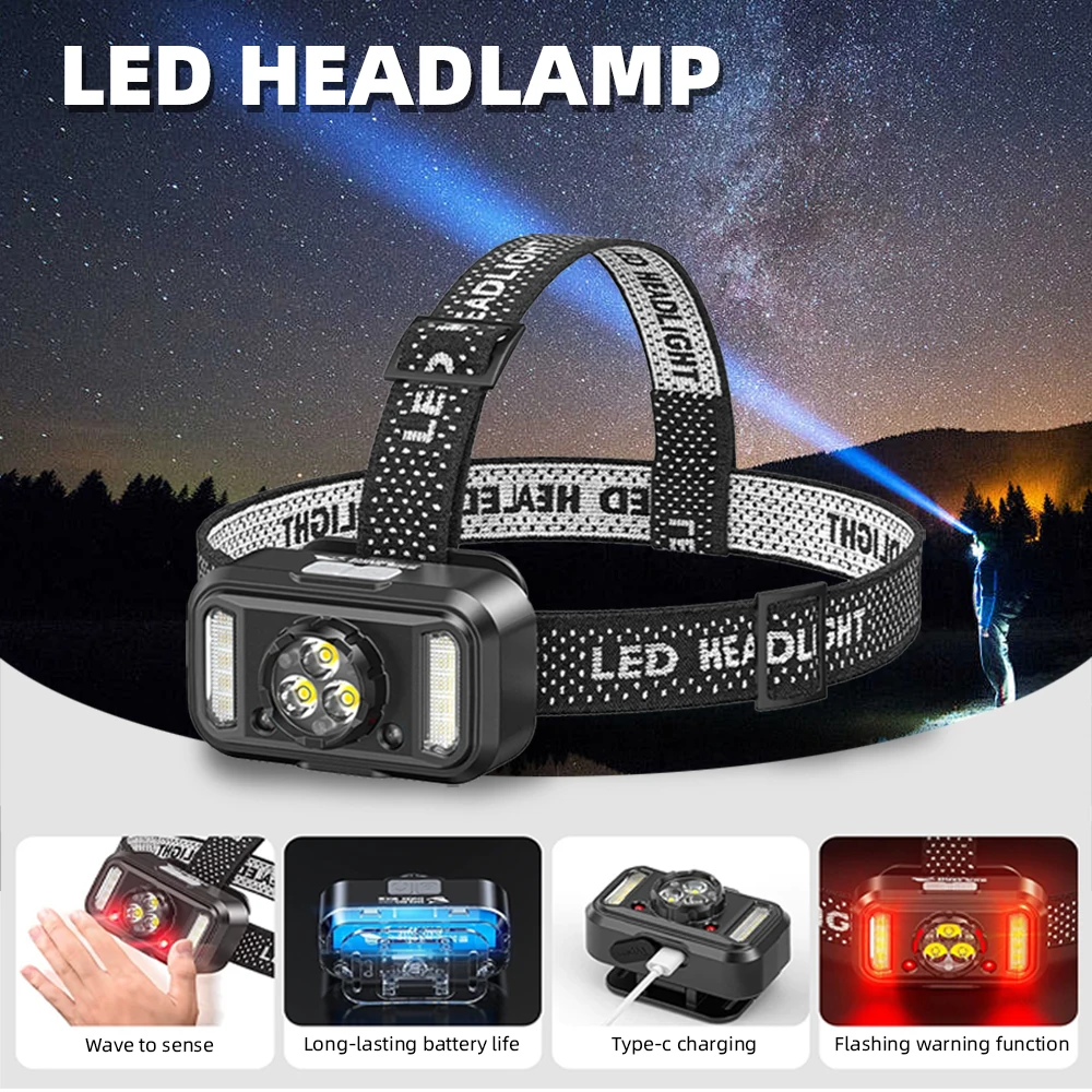 Led Multifunctional Warning Light, High-Brightness Strobe, Sos Red Light Strobe, 7-Level Dimming, Type-C Charging, Built-In 1200Mah Lithium Battery, Abs Shell, Portable Safety Light, Outdoor Cycling, Construction Site, Vehicle Emergency Rescue Signal Light