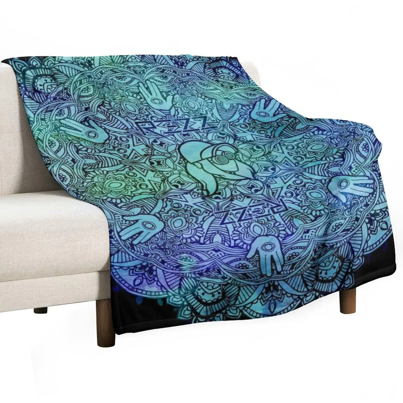 

Rezz Mandala Throw Blanket Beautifuls Furry Bed Fashionable Tourist Blankets