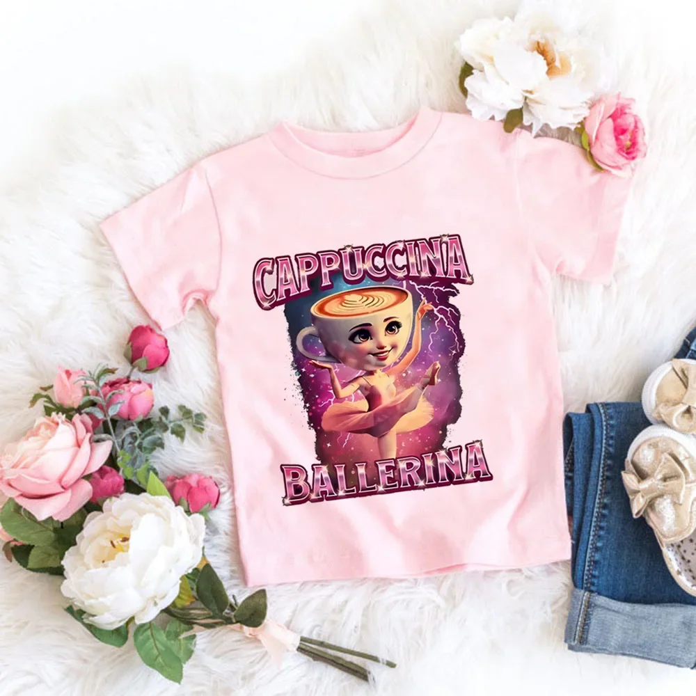 

Italian Brainrot Animals Kids Meme Cute Tee Summer T-shirt Tung Tung Tung Sahur Funny Clothing Tops Pure Cotton