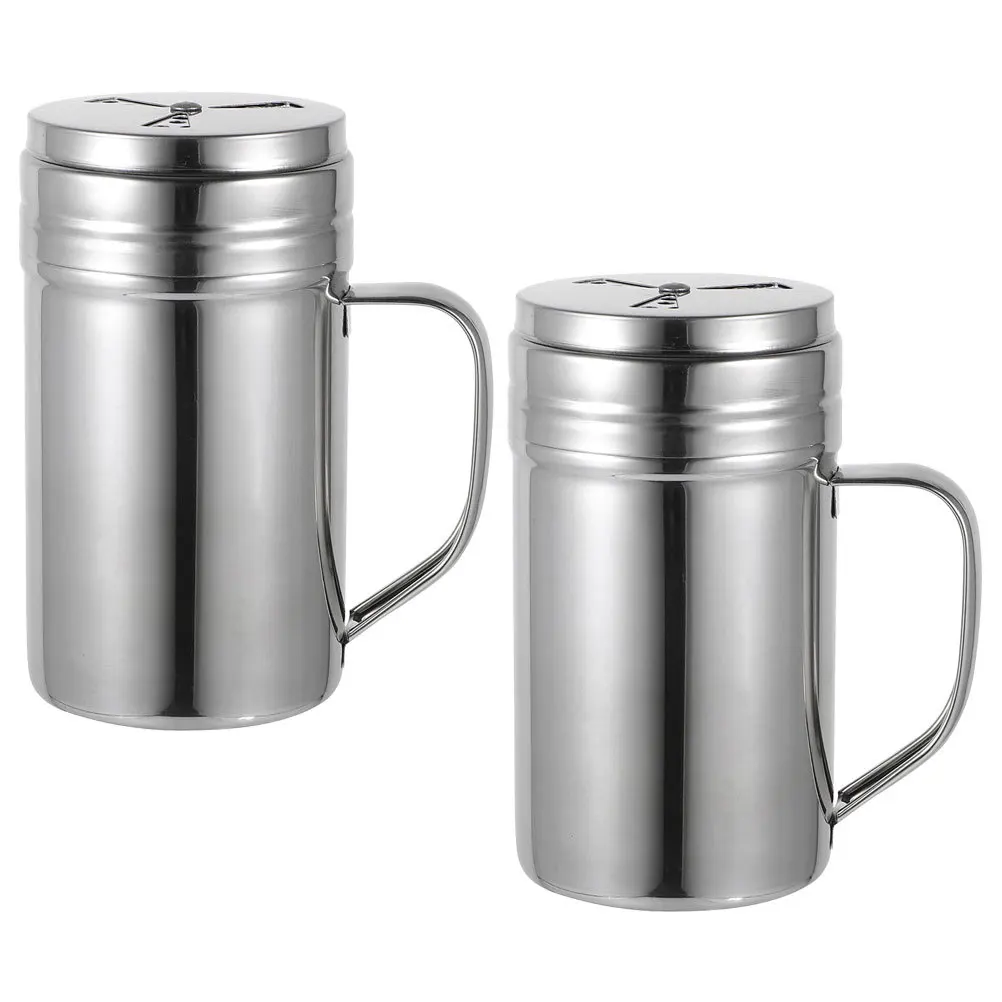 

2Pcs Stainless Steel Salt Pepper Shaker Kitchen Seasoning Bottles Multipurpose Spice Container Easy to Hold Sprinkle