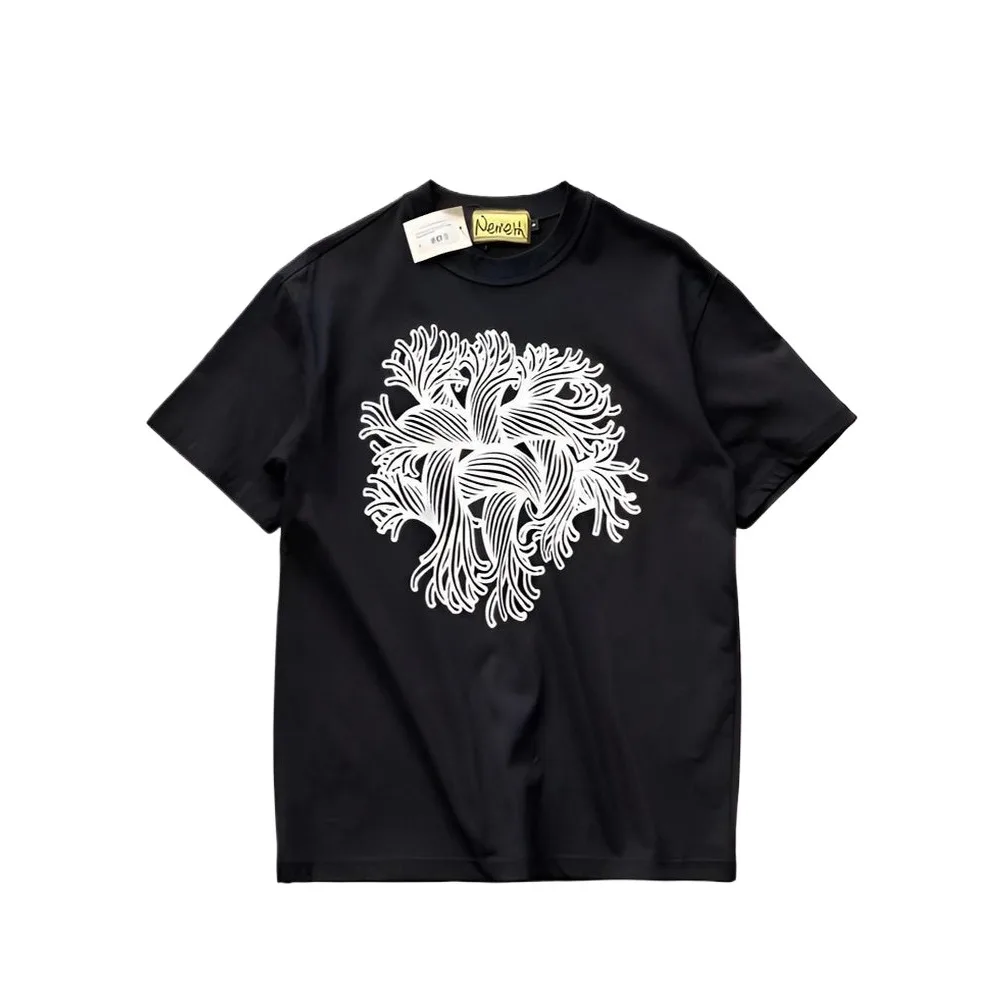 

Christopher Nemeth 22ss Knot Printed Short Sleeved T-shirt Cotton for Men and Women